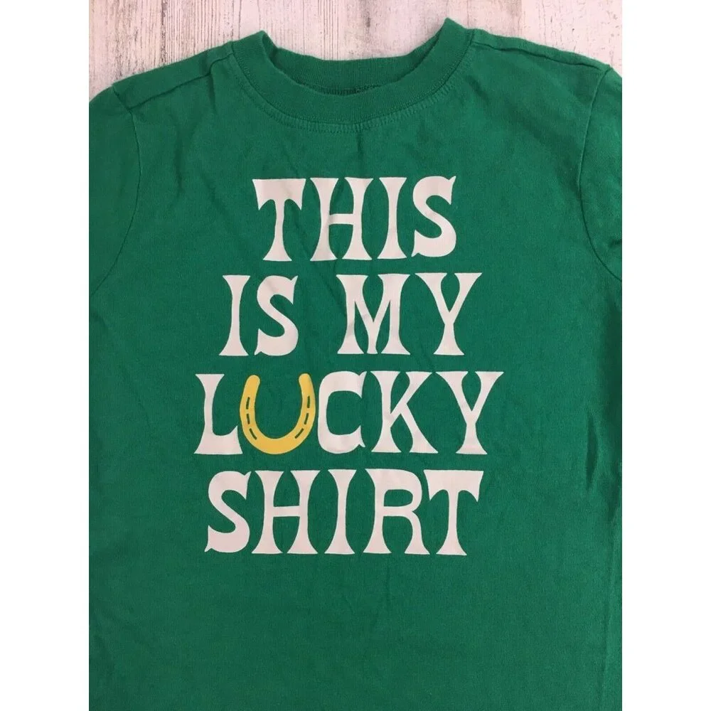 Gymboree Boys XS 4 This is My Lucky Shirt Green St Patrick's Day T Shirt
